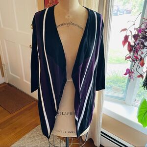 EASYWEAR BY CHICO’S | purple black white open cardigan 0